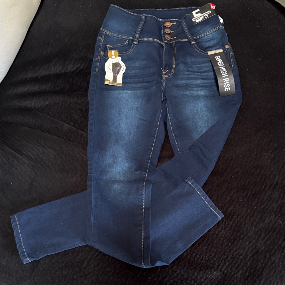 Women's High Rise Dark Blue Jeans